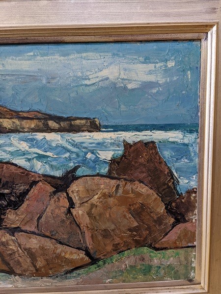 加藤陽 (カトウ アキラ) 油彩 油絵 風景画 海 絵画 額装(M1309) 加藤陽 (カトウ アキラ) 油彩 油絵 風景画 海 絵画 額装(M1309)