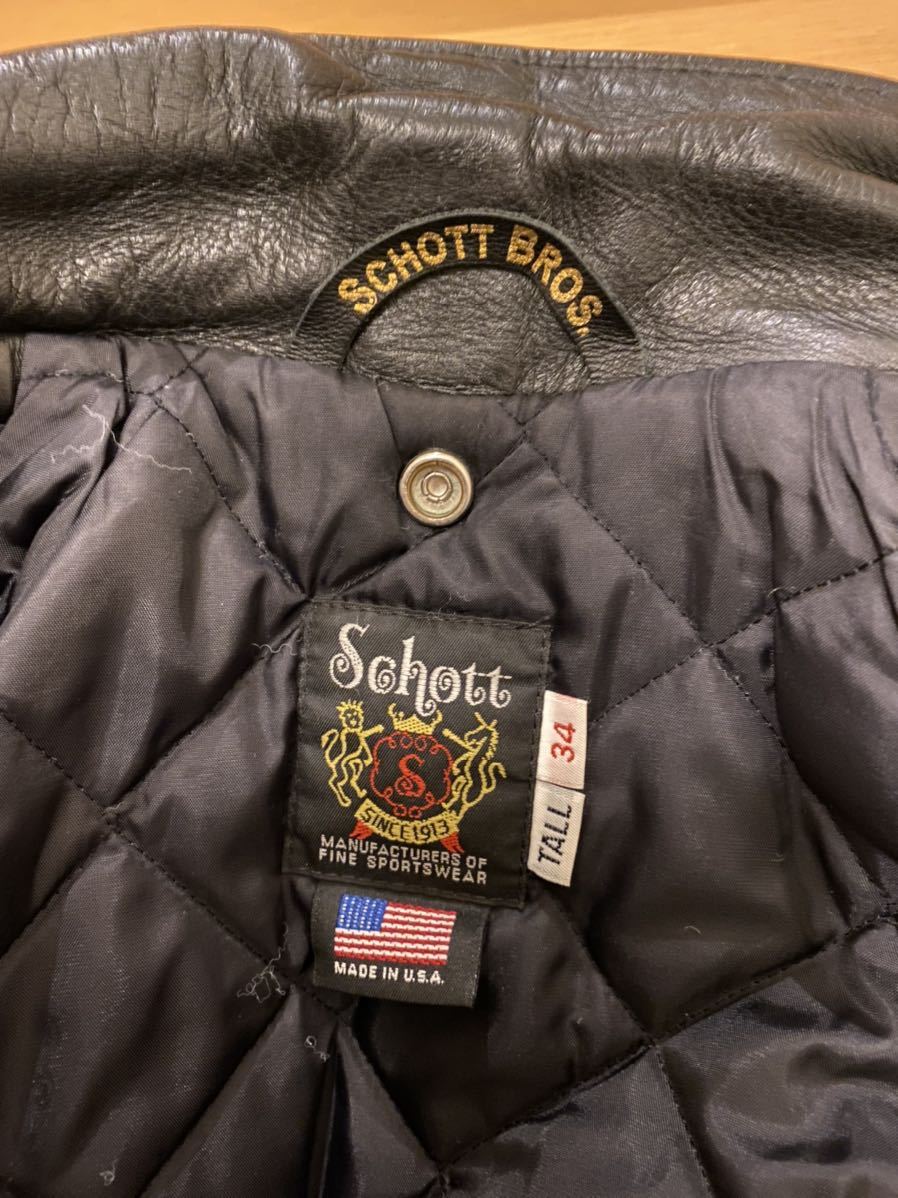 Schott ワンスター レザー ダブルライダース 613ust 34 618 トール www