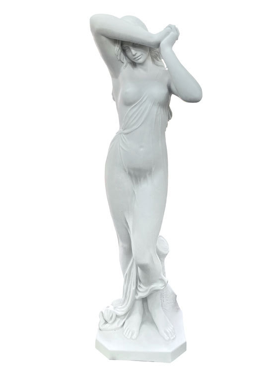 イタリア製 女性像 恥じらい 高さ約1m15cm made in itary 大理石 石像 オブジェ mod1032 彫刻 置物 大理石彫塑