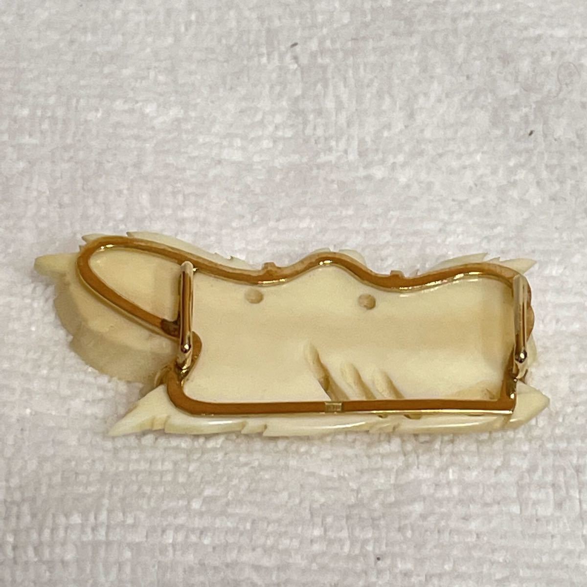 象牙風 帯留め 金具 ヴィンテージ 着物 帯 K18 18金 和装小物 | www