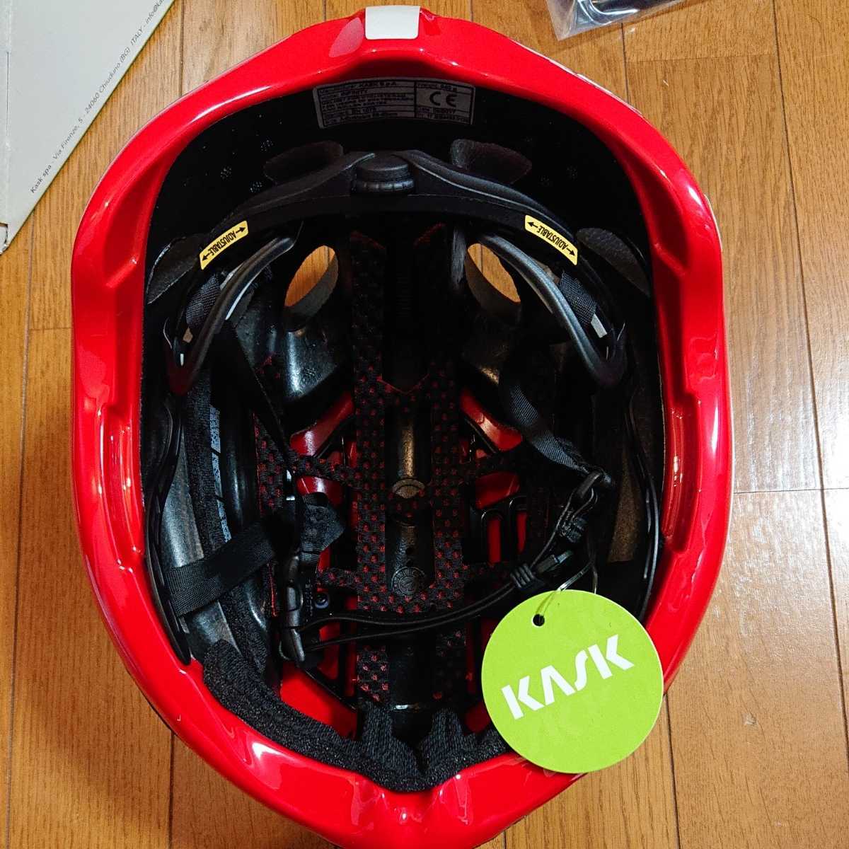 新品未使用☆KASK インフィニティ INFINITY Lサイズ59-62cm カスク 赤 レッド 自転車 ヘルメット ロードバイク エアロ JCF公認シール付き_画像8