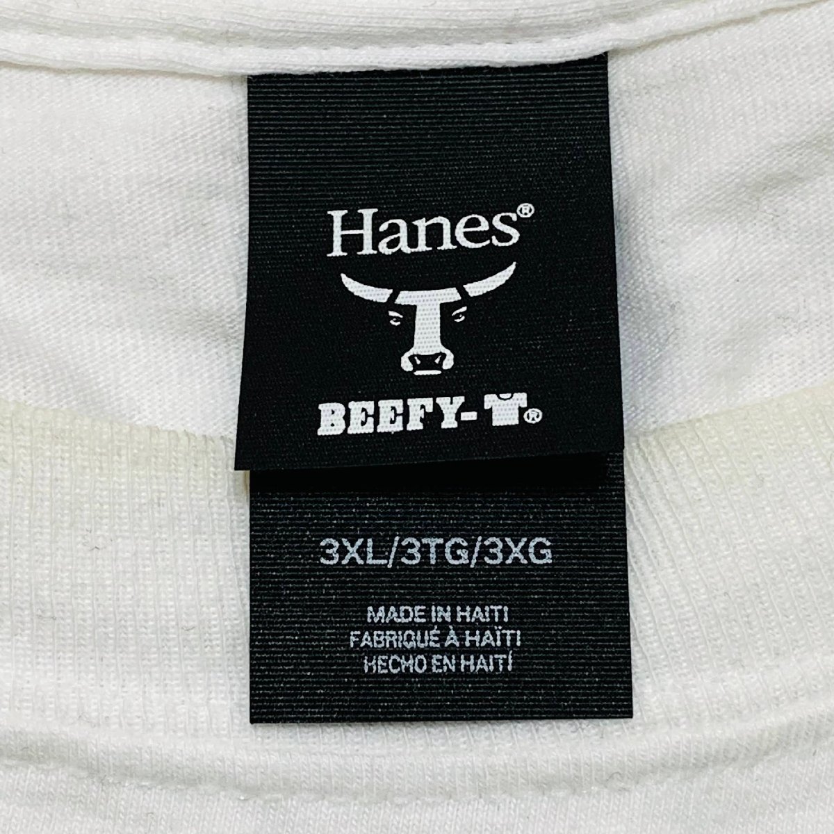 (^w^)b 超ビッグサイズ ヘインズ ビーフィー 半袖 Tシャツ ホワイト Hanes BEEFY 無地 シンプル クルーネック コットン100％ メンズ 3XL_画像8