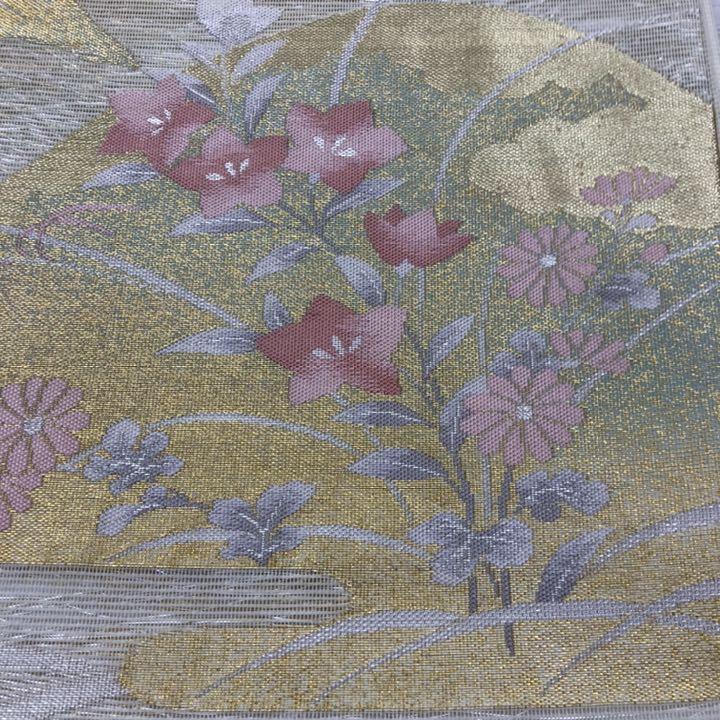 1759 夏 袋帯 桔梗 菊 すすき 萩 金糸 豪華 フォーマル | www
