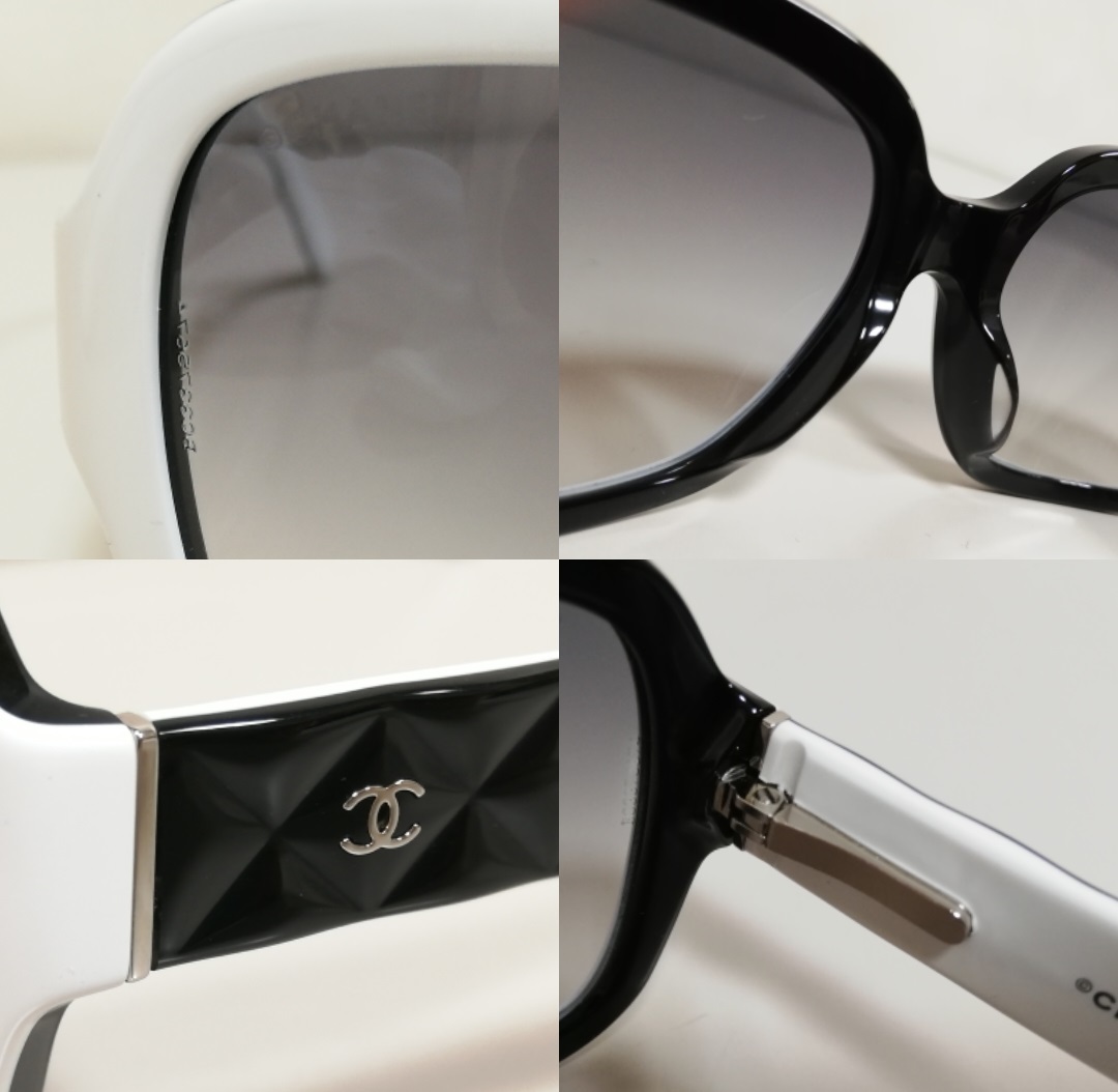 [ pawnshop Owari shop shop Tokyo ] Chanel CHANEL sunglasses matelasse white × black 5124 c.755/11