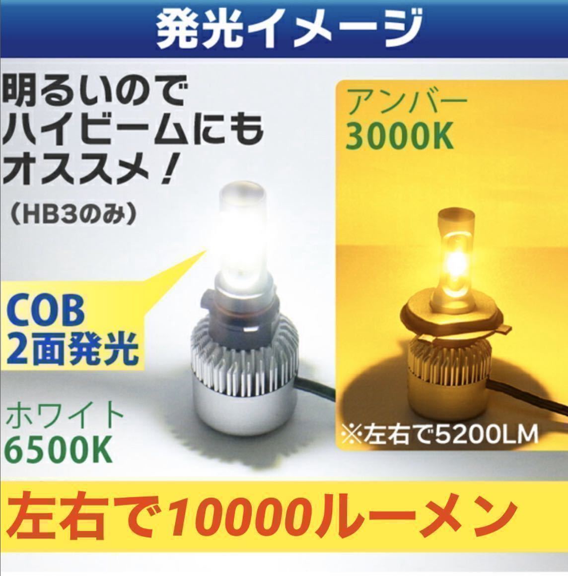 HB3 LEDヘッドライト ハイビーム  COB 電球 2個 左右