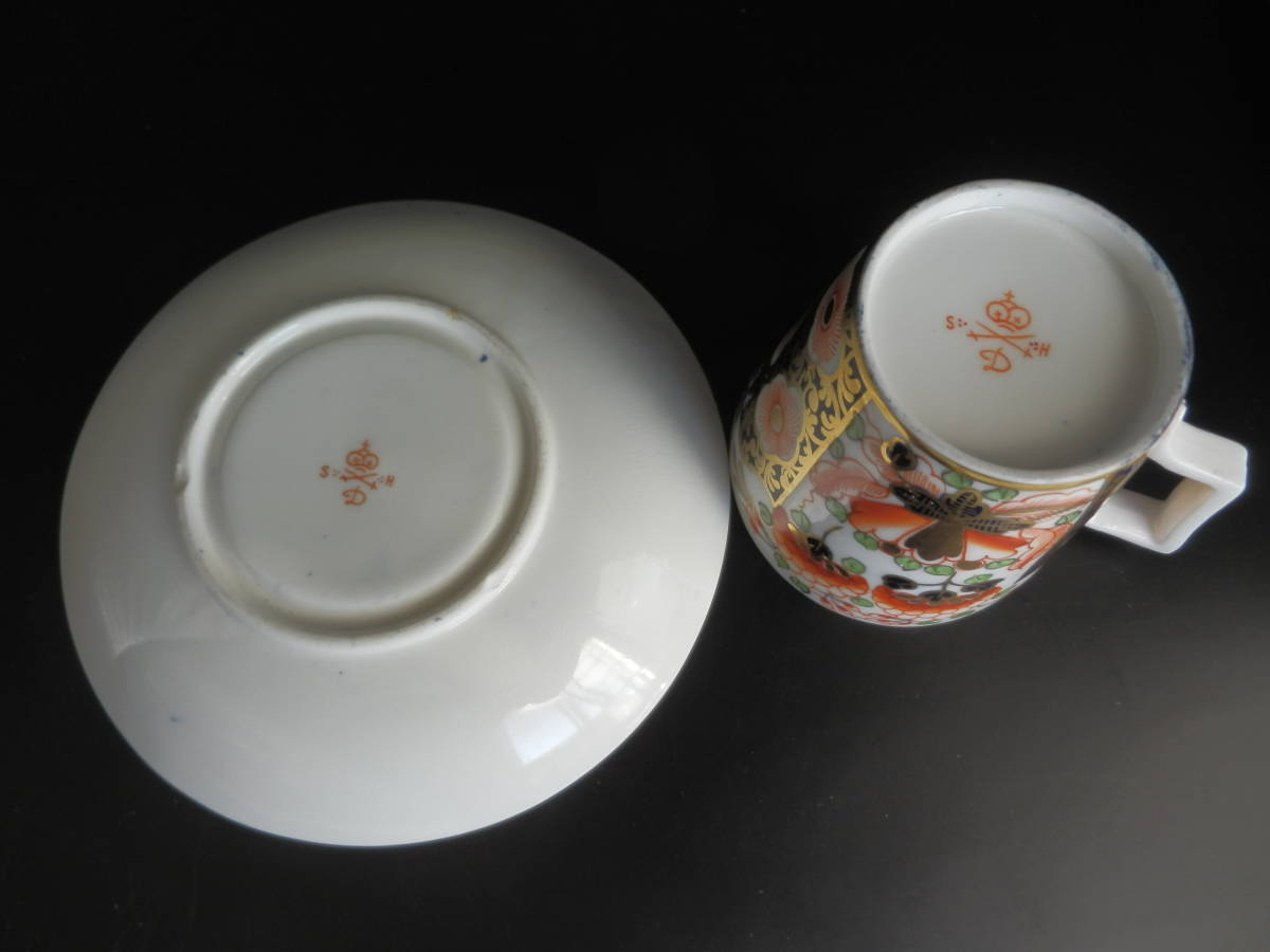  Royal Crown Dubey * Old Imari стиль temitas размер cup & блюдце 1 комплект античный (A)