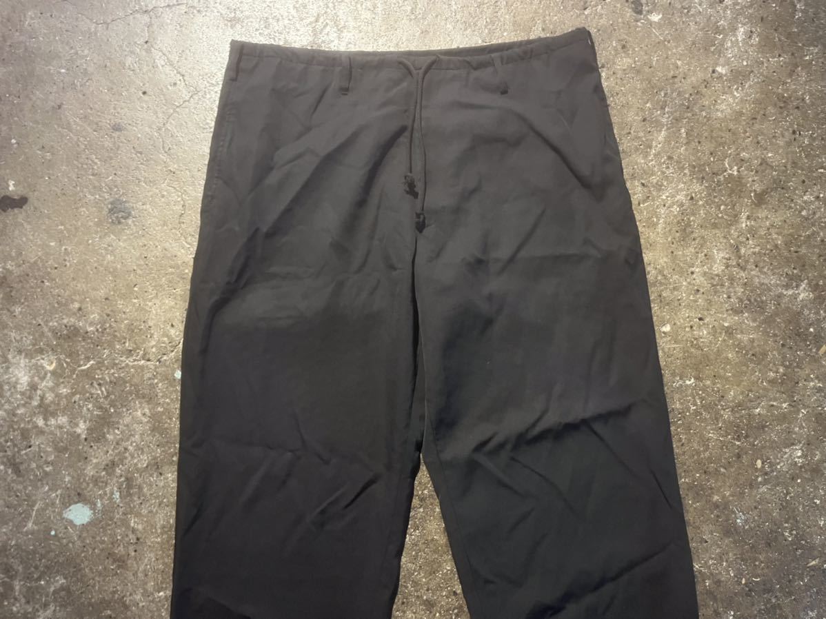 Y's ワイズ ウールギャバ ワイド 紐イージーパンツ Wool Gabardine Wide Pants Yohji Yamamoto ヨウジヤマモト Y's for men 2_画像2