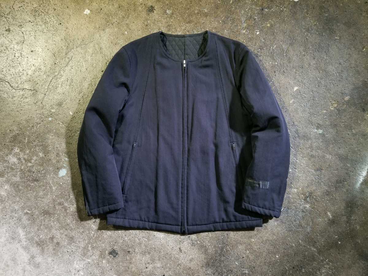 COMME des GARCONS HOMME 99AW 2枚タグ 八の字ノーカラーブルゾン 1999AW AD1999 90s コムデギャルソンオム 裏地キルティング_画像1