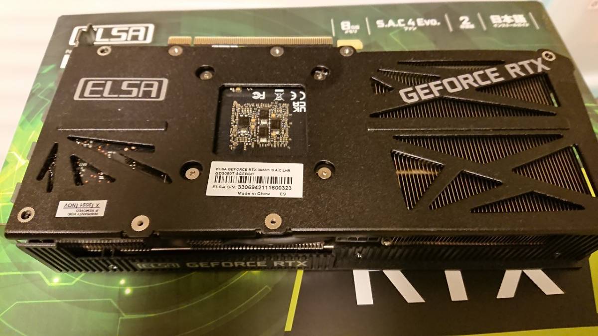 極美品】ELSA GeForce RTX 3060 Ti S.A.C LHR GD3060T-8GERSH グラボ
