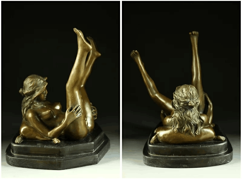 永楽】人気ブロンズ像セクシーな裸女Nino Oliviono名品 インテリア