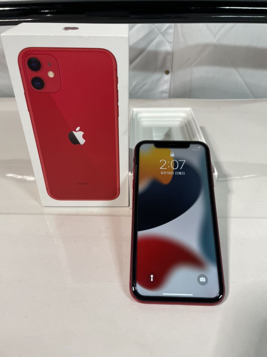 ◎【美品】iPhone11 64GB MWLV2J/A A2221 レッド PRODUCT RED 判定