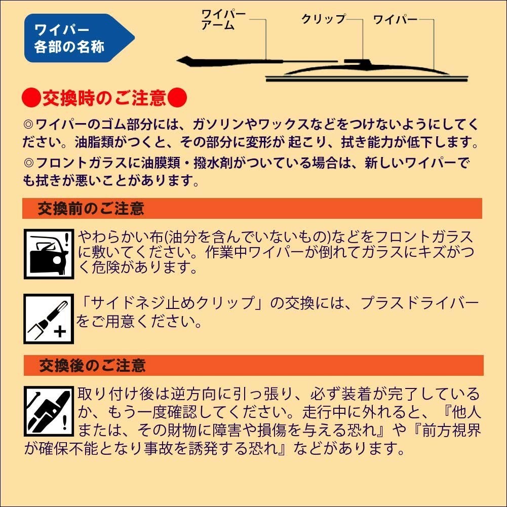 ワイパーブレード GRAタイプ（リア）用 (6mmx400mm) 10本セット 高品質 PB_画像5