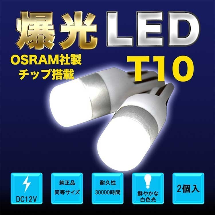 【送料無料】 T10タイプ LEDバルブ ホワイト ミゼットII K100C K100P ポジション用 2コセット ダイハツ_画像2