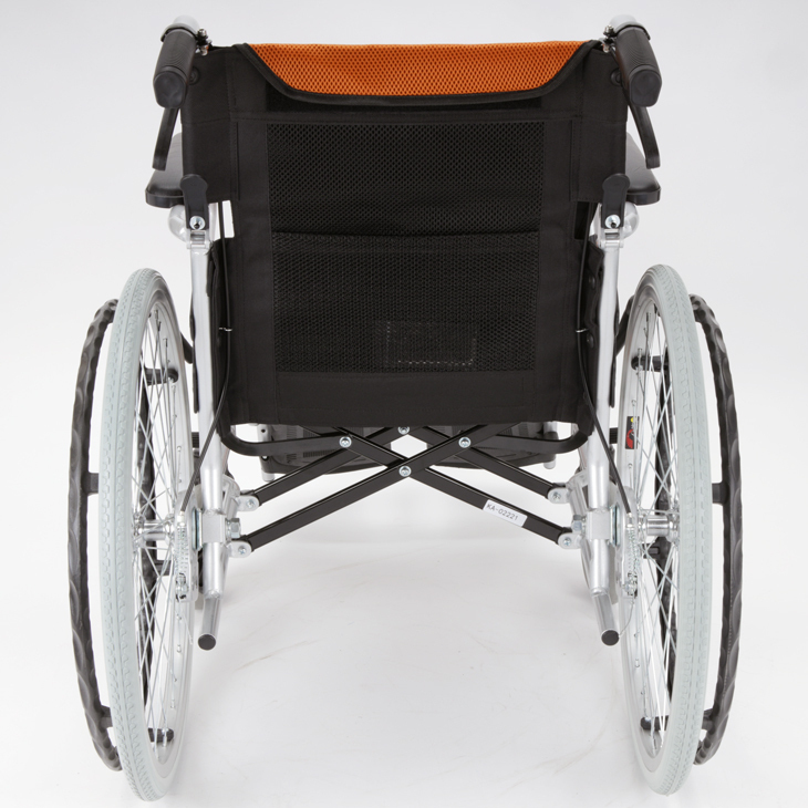 アウトレット 車椅子 自走用 軽量 折りたたみ 送料無料 ペガサス オレンジ F401-O カドクラ 自走介助兼用 バンドブレーキ 高級_画像6
