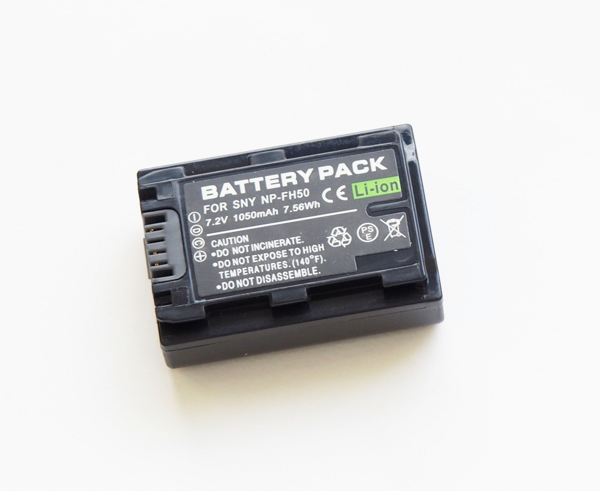 【SONY NP-FH50】ソニー■1050mAh 互換バッテリー/PSE認証 保護回路内蔵 バッテリー残量表示可 リチウムイオン充電池_画像1