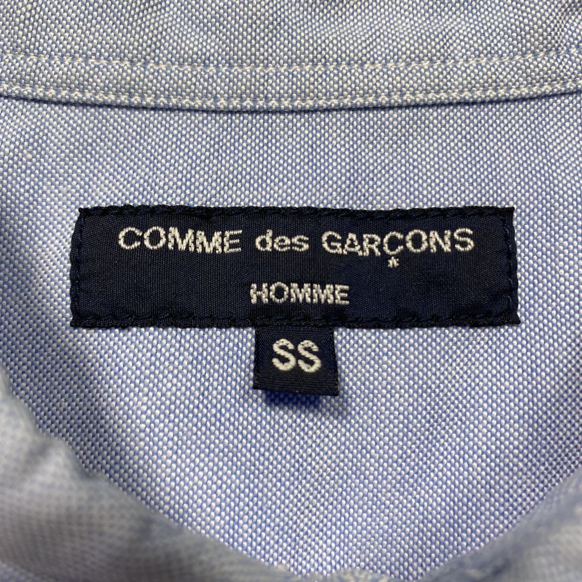 希少　COMME des GARCONS コムデギャルソンオム　■現行ライン　■パッチワーク　切り替え　■ストライプ　■半袖シャツ　ボタンダウン_画像6