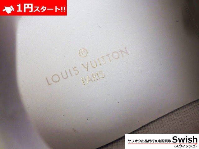 A802●Louis Vuitton ルイ ヴィトン●ルクセンブルクライン モノグラム エンボス レザー スニーカー 8.5 白系●