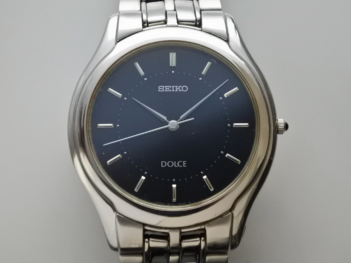 稼動品】 セイコー ドルチェ メンズ クオーツ 黒文字盤 SEIKO DOLCE