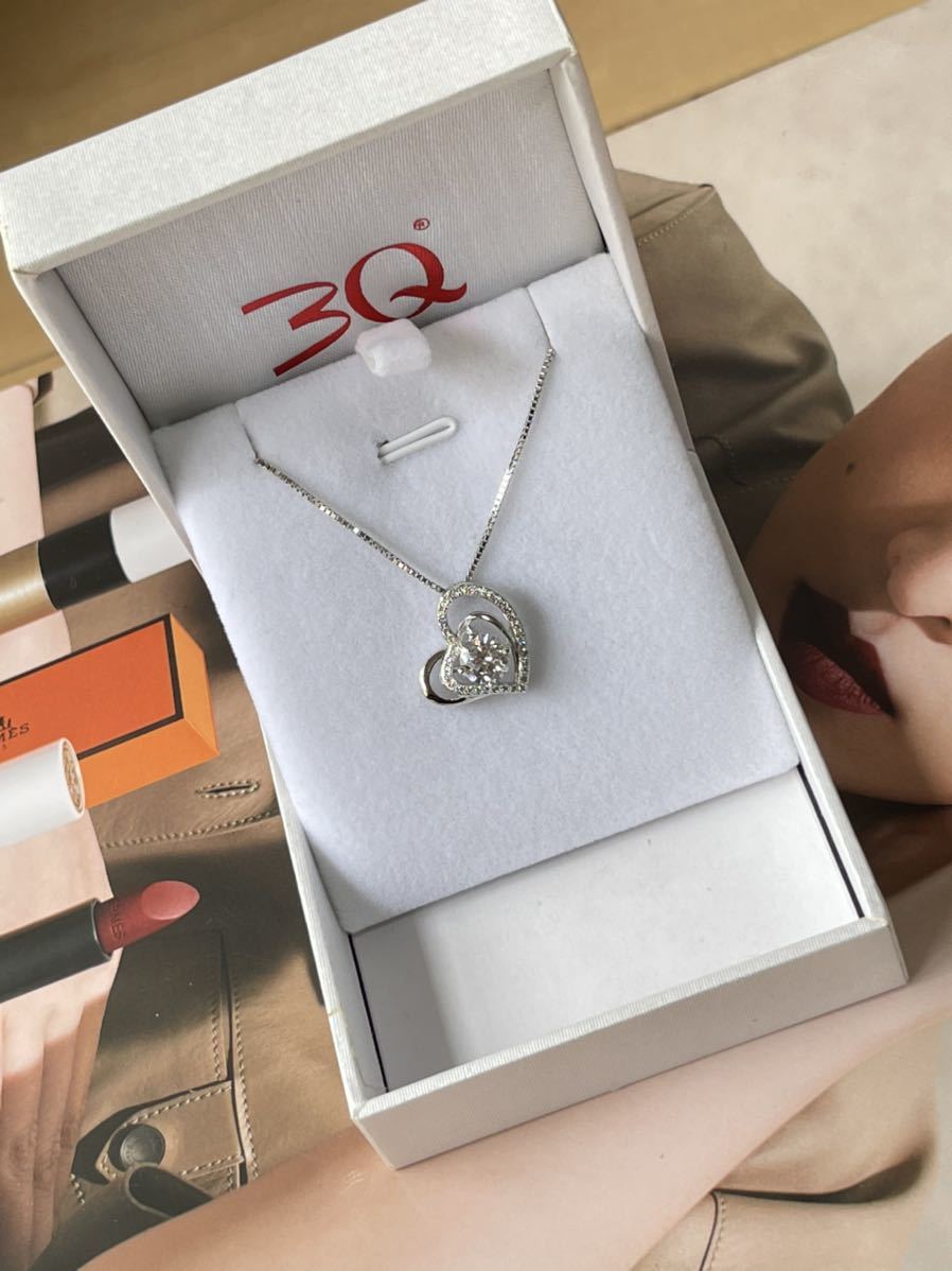 新しいコレクション 高級感溢れる キラキラ ハート純銀ネックレス“S925&ITALY”刻印有 CZダイヤモンド使用 上品な印象を与え♪専用ケース付プレゼント最適40cm キュービックジルコニア