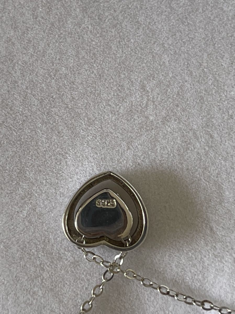 可愛い♪ キラキラ ハート純銀ネックレス“S925&ITALY”刻印有 CZダイヤモンド使用 上品な印象を与え♪専用ケース付プレゼント最適43cm_画像6