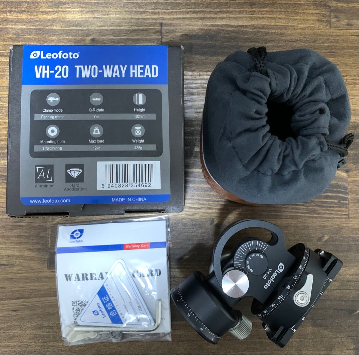 Leofoto 2way雲台 VH-20+QP-70 一脚用プレートアルカスイス