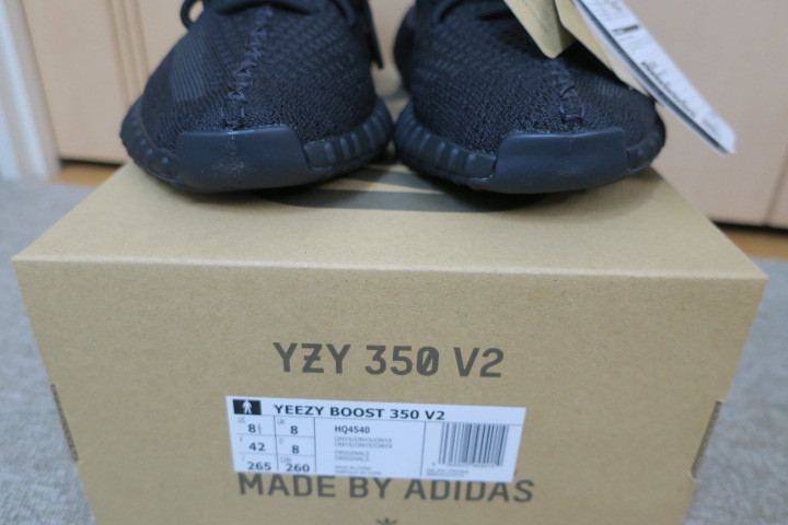 国内正規品！adidas YEEZY BOOST 350 V2 onyx 26.5cm US8.5 新品 アディダス イージー ブースト オニキス HQ4540 T P YE slide foam 500 黒_画像6