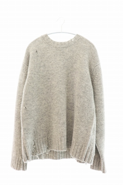 アンユーズド UNUSED 20AW 3G CREW NECK DAMAGE KNIT ダメージ 加工
