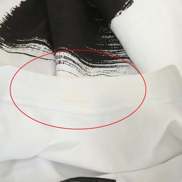 イザベルマラン ISABEL MARANT Tシャツ カットソー 半袖 プルオーバー クルーネック プリント XS 白 黒 ホワイト ブラック_画像5