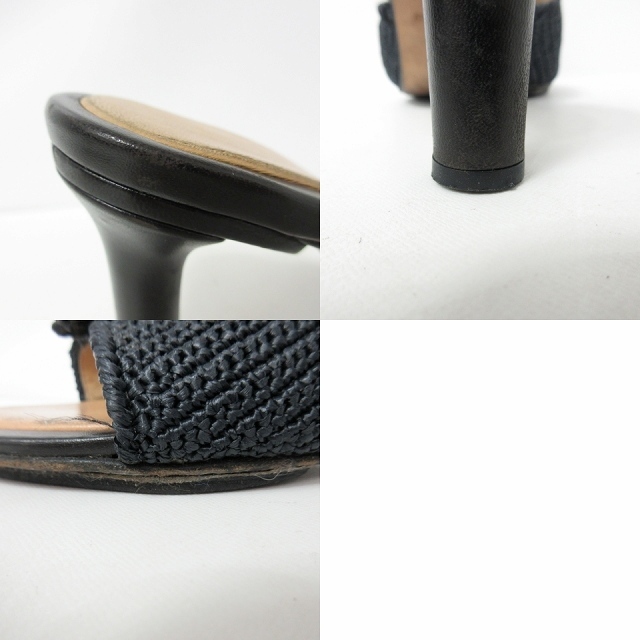 シャネル CHANEL ミュール ハイヒール パンプス カメリア ワンポイント