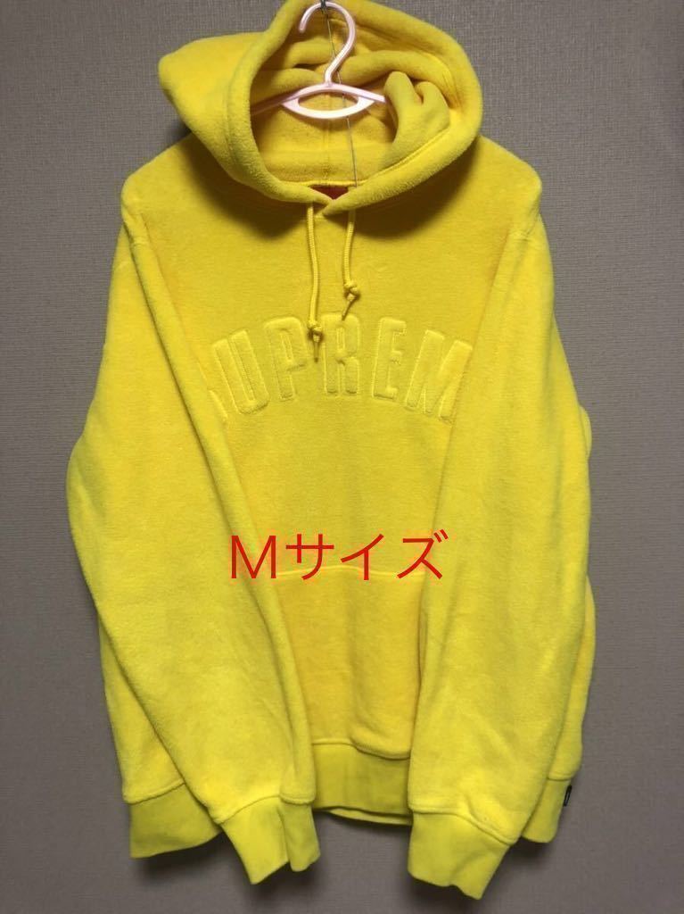 【美品】Supreme polartec hooded sweatshirt yellow シュプリーム　ポーラテック　パーカー　イエロー　Ｍサイズ　18AW フリース