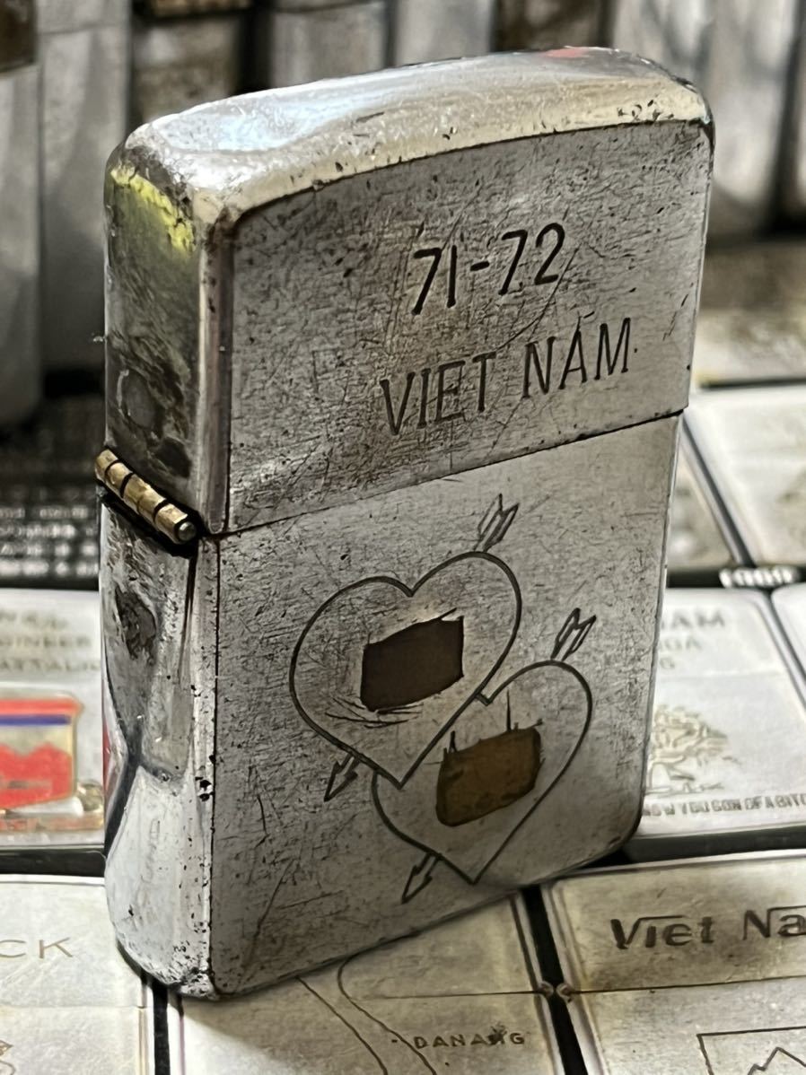 ベトナムZIPPO】本物 1969年製ベトナムジッポー「ラブ＆ハート」ヴィンテージ 当時物 ミリタリー