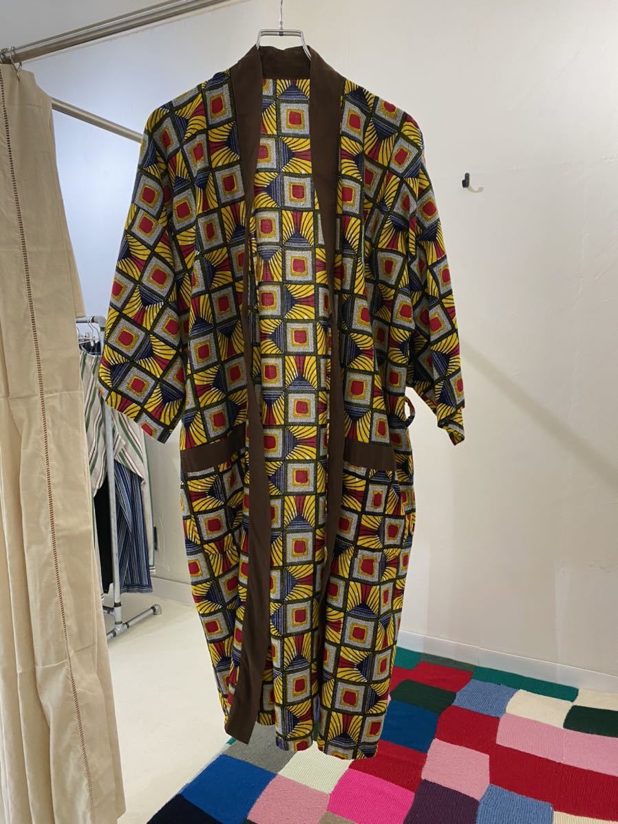 vintage euro African batik gown ヨーロッパ古着 アフリカンバティック アフリカンガウン ガウン ビンテージ 70s 80s 90s_画像1