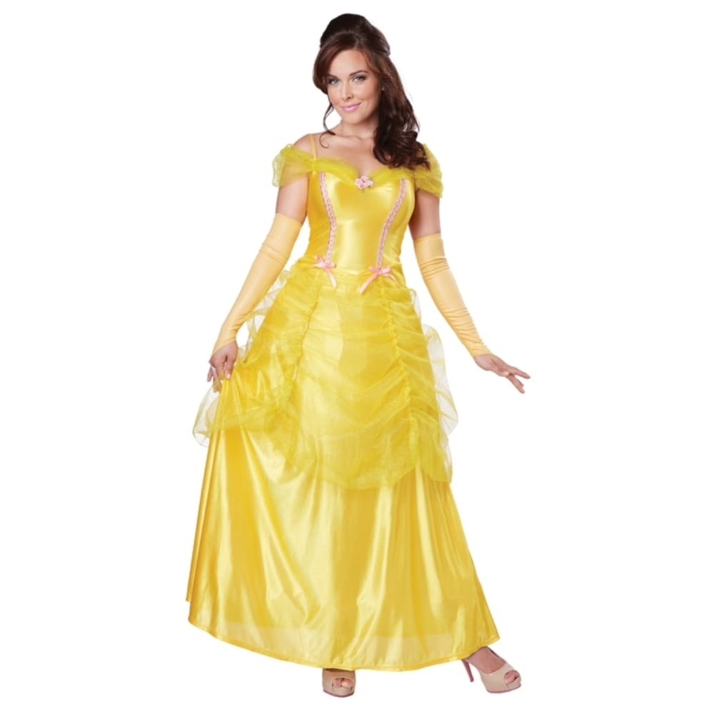 お姫様　ドレス　衣装、コスチューム S　大人女性用　黄色　CLASSIC BEAUTY　コスプレ