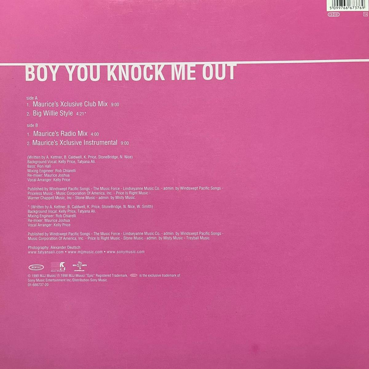 ◆ Tatyana Ali - Boy You Knock Me Out (Maurice's Xclusive Club Mix) ◆12inch UK盤_画像2