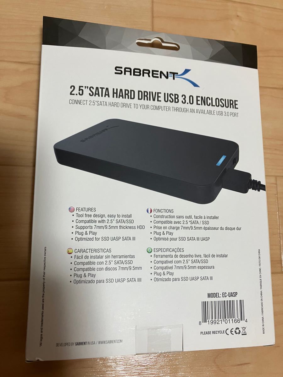 Sabrent 2.5インチ USB 3.0 HDDドライブ外付けケースブラック