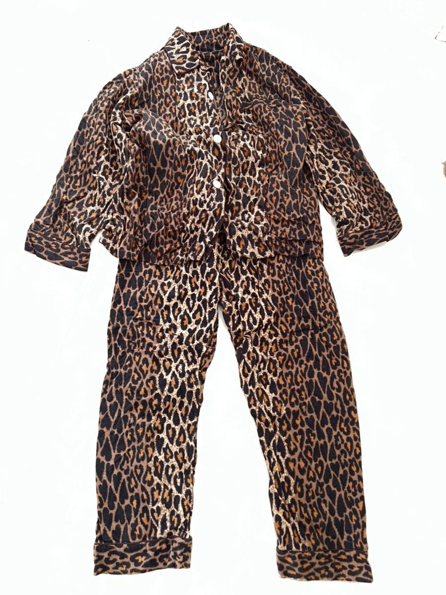  выставить ( 3 / M-L ) NumberNineto соперник пижама Leopard леопардовый рисунок рубашка брюки Number Nine верх и низ блузон жакет N(N)