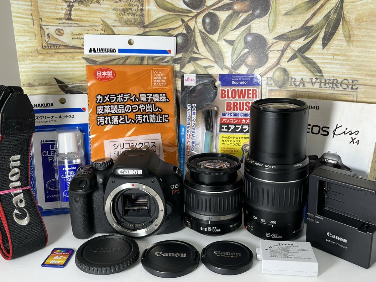 美品 シャッター回数極少3500回 キャノン Canon EOS Kiss X4 Wレンズ