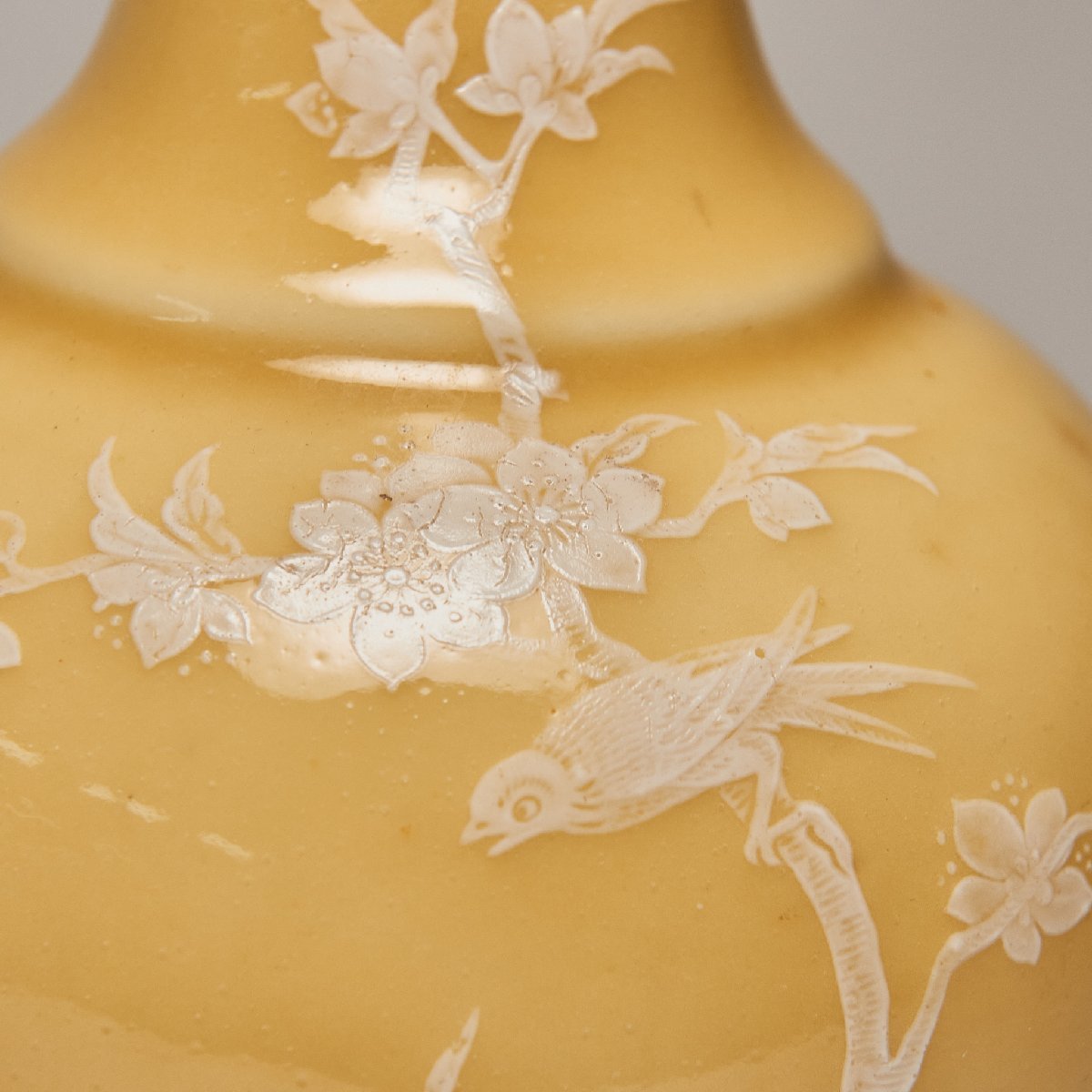 中国景德鎮製 花瓶 花鳥紋 中国美術 置物 賞物 当時物 希少 美品