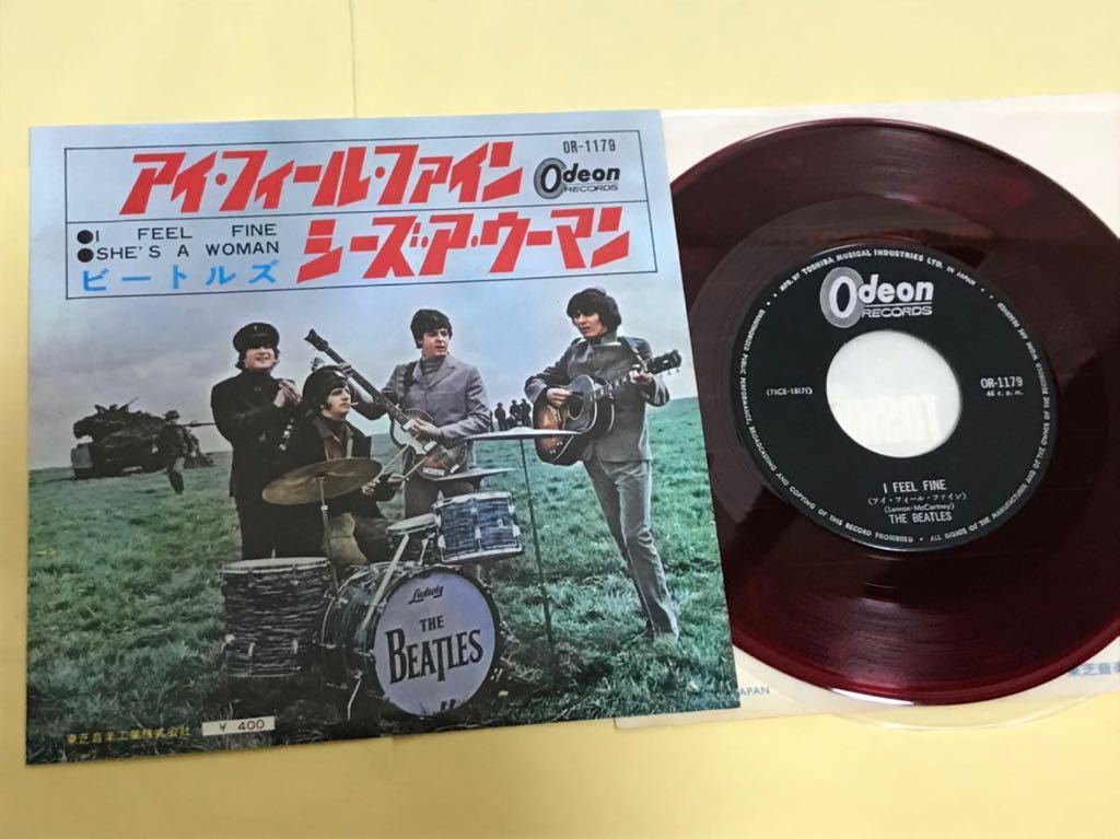 ◯ビートルズ ○アイ フィール ファイン赤盤 フチ有り (OR-1179) www