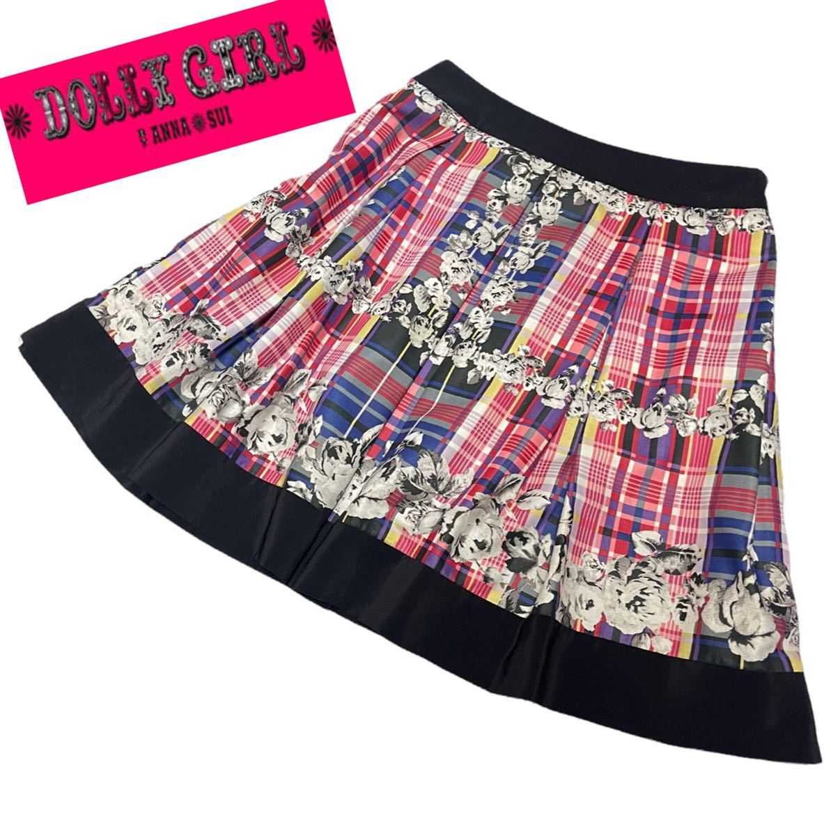 セーーーーーーール 美品 ドーリー バイ アナスイ チェック 花柄 セーーーーーーール 美品 ドーリー バイ アナスイ チェック 花柄