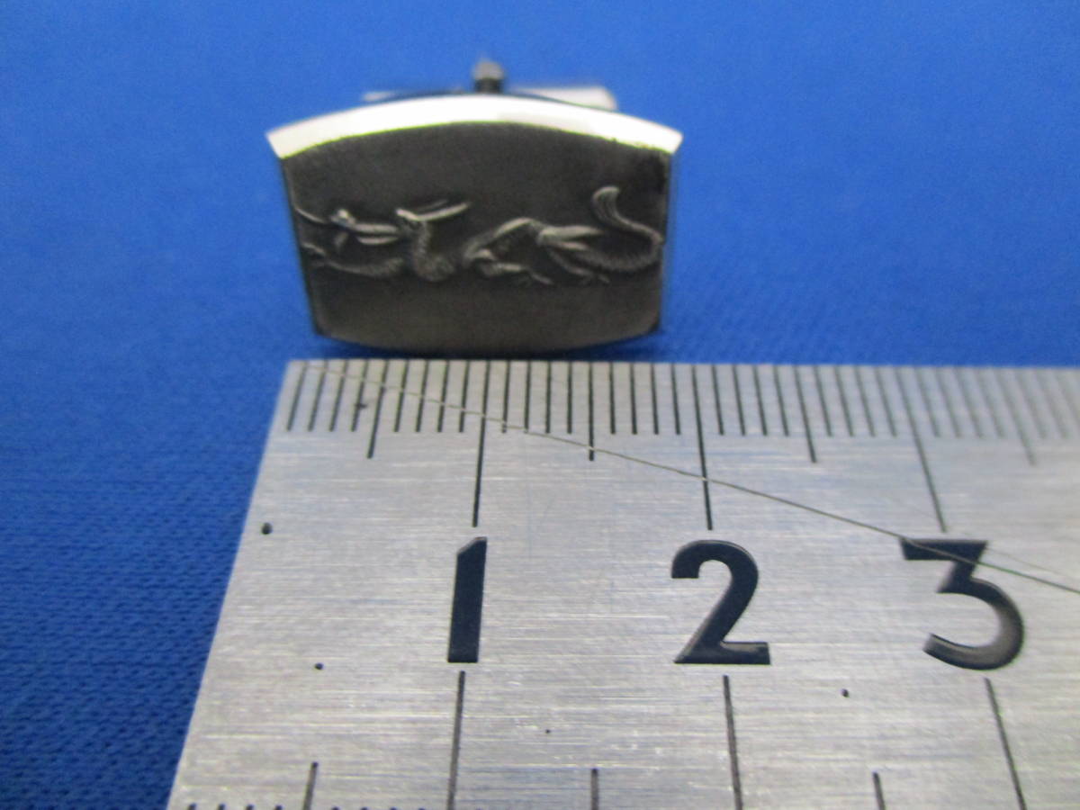 保管品 カフス タイピン セット 銀製品 SILVER刻印 龍 竜 ネクタイピン