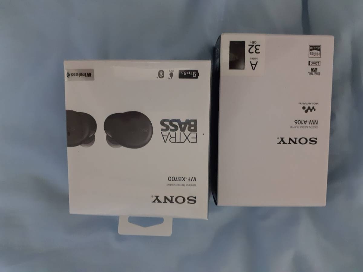 ウォークマン nw-a106 32gb ワイヤレスイヤホン WF-XB700 black