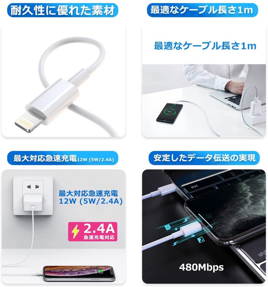 USB-C Lightningケーブル タイプC iphone 充電ケーブル