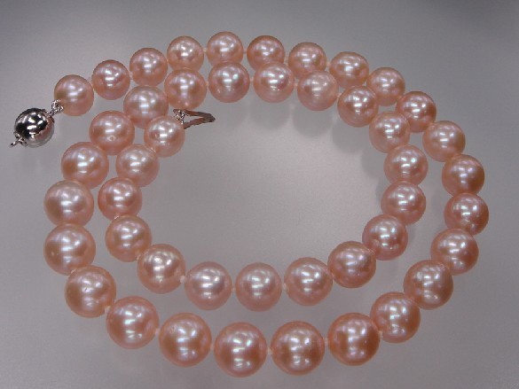 K2045 実物とても綺麗 個性的 ピンク　高級　真円　天然真珠 ネックレス_画像2