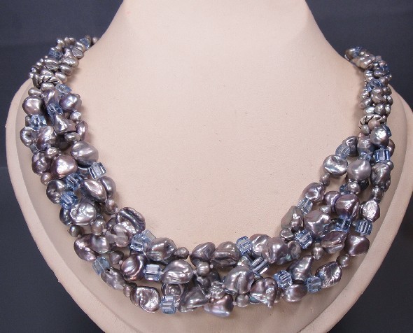【12月スーパーSALE 15％OFF】 K2260 ネックレス 個性的　天然真珠 実物とても綺麗 淡水真珠