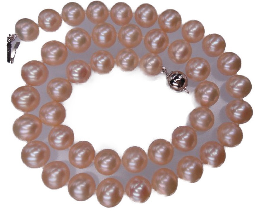 K2301 実物とても綺麗 個性的 ピンク 高級！真円 天然真珠 ネックレス