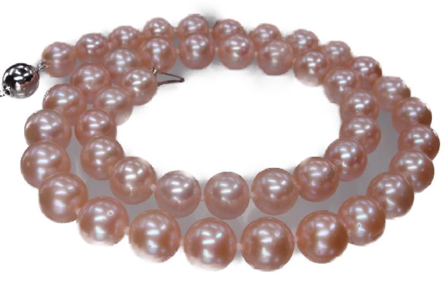 K2045 実物とても綺麗 個性的 ピンク　高級　真円　天然真珠 ネックレス