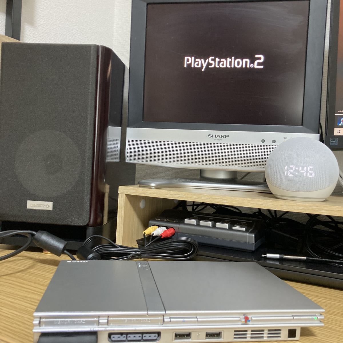 ★薄型★ ピックアップレンズ交換済み PS1PS2読み込みOK 箱説明書つき SCPH 77000 PS2 プレステ2 PlayStation2 SS シルバー SCPH-77000