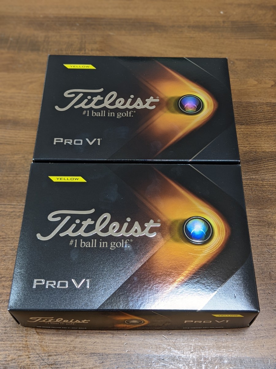 新品 ゴルフボール タイトリスト PRO V1 イエロー 2ダース rolshow.com.br