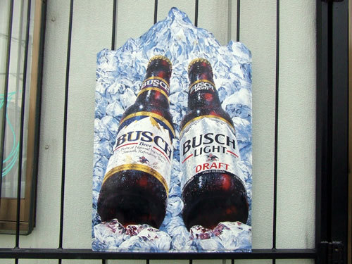 ヴィンテージ ブリキ 大型看板 Busch beer ブッシュビール 本物 アメリカン雑貨 ビッグ インテリア雑貨 ショップ 店舗